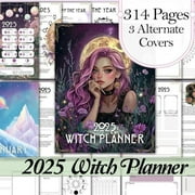 Felwors Witches Calendar 2025 Creative Witches Planning Calendar Notebook 2025 Monthly Weekly Daily Moon Phases Sabbats Astrology Habit Trackers